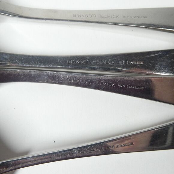 Robert Welch Ammonite Ginko Helmick Serving Pieces 4pc Lot Spoons Stainless - Picture 6 of 6